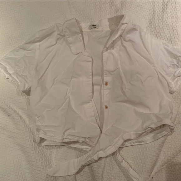 White Wilfred Button Up Tie Blouse Size S - Picture 4 of 6